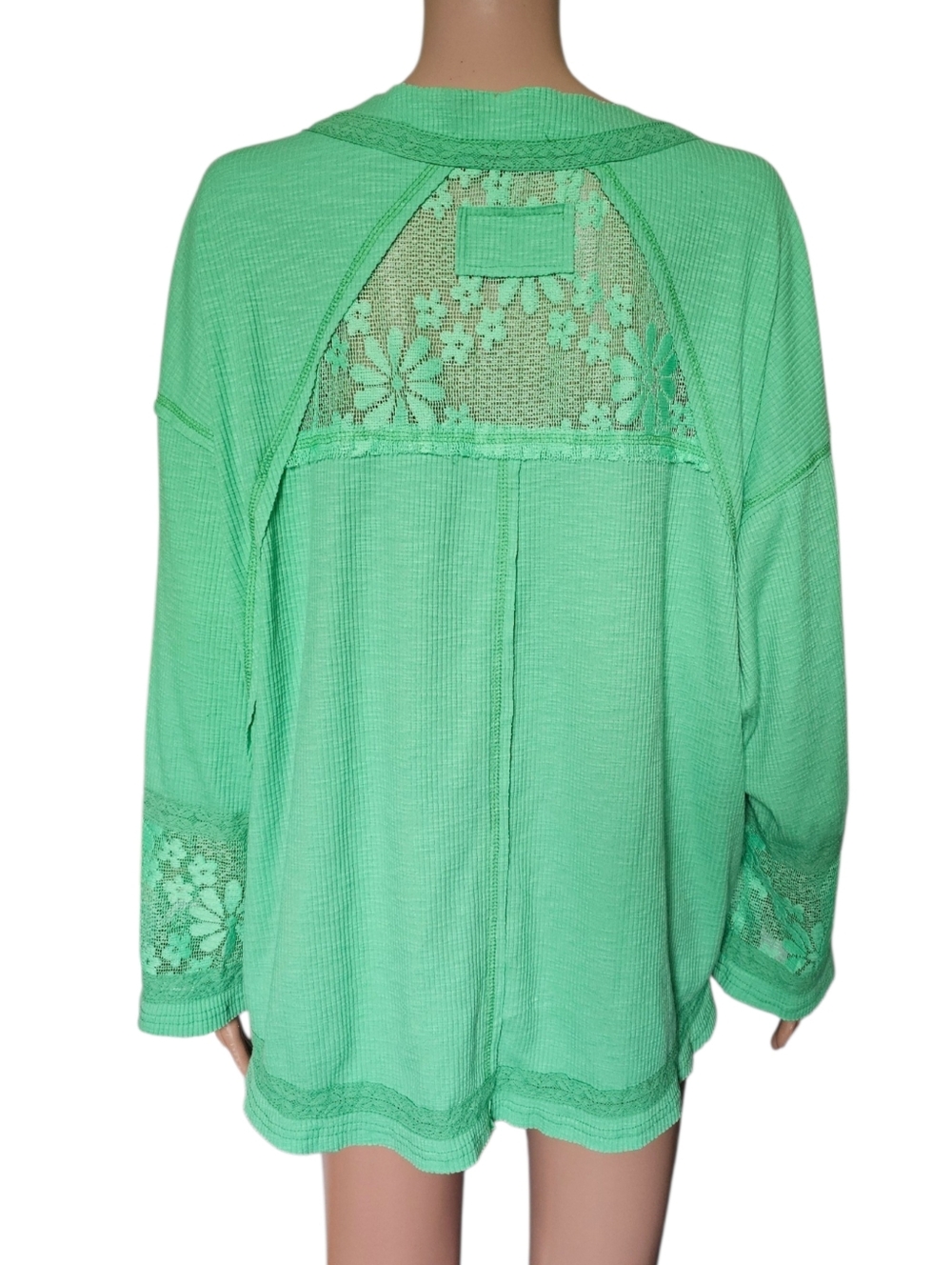 POL Lace Floral Sweatshirt Oversized Top - Picture 7 of 10